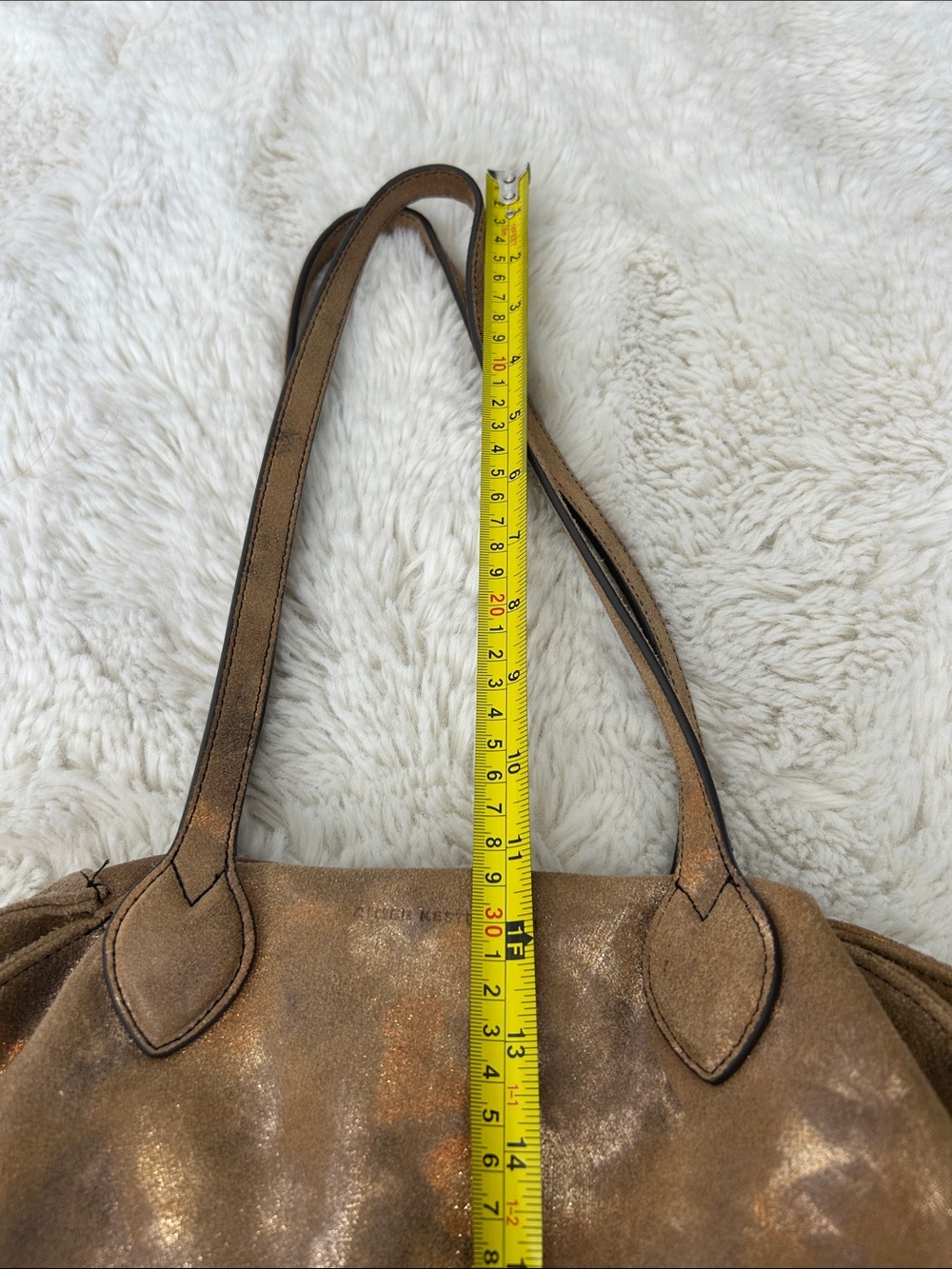 Aimee Kestenberg Gold Metallic Chelsea Leather Tote Bag - Picture 11 of 14